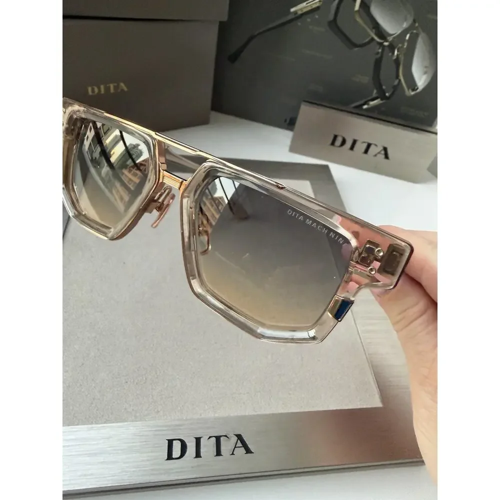 DITA MACH NINE DTS 478 02 Khaki Crystal Rose Gold Grey Sunglasses AUTHENTIC